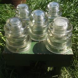 5 Antique Glass Insulators 