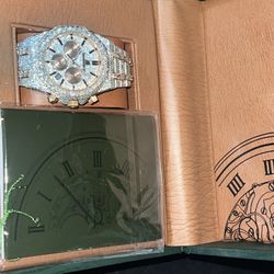 Ap Royal Oak 2 Tone Chrono Iced Out Watch