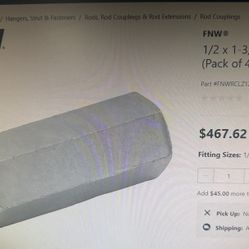 Rod Couplings For Sale For Less Than Half Price 1/2 X 1-3/4 LONG ROD COUPLING ZN FNWRCLZ12B