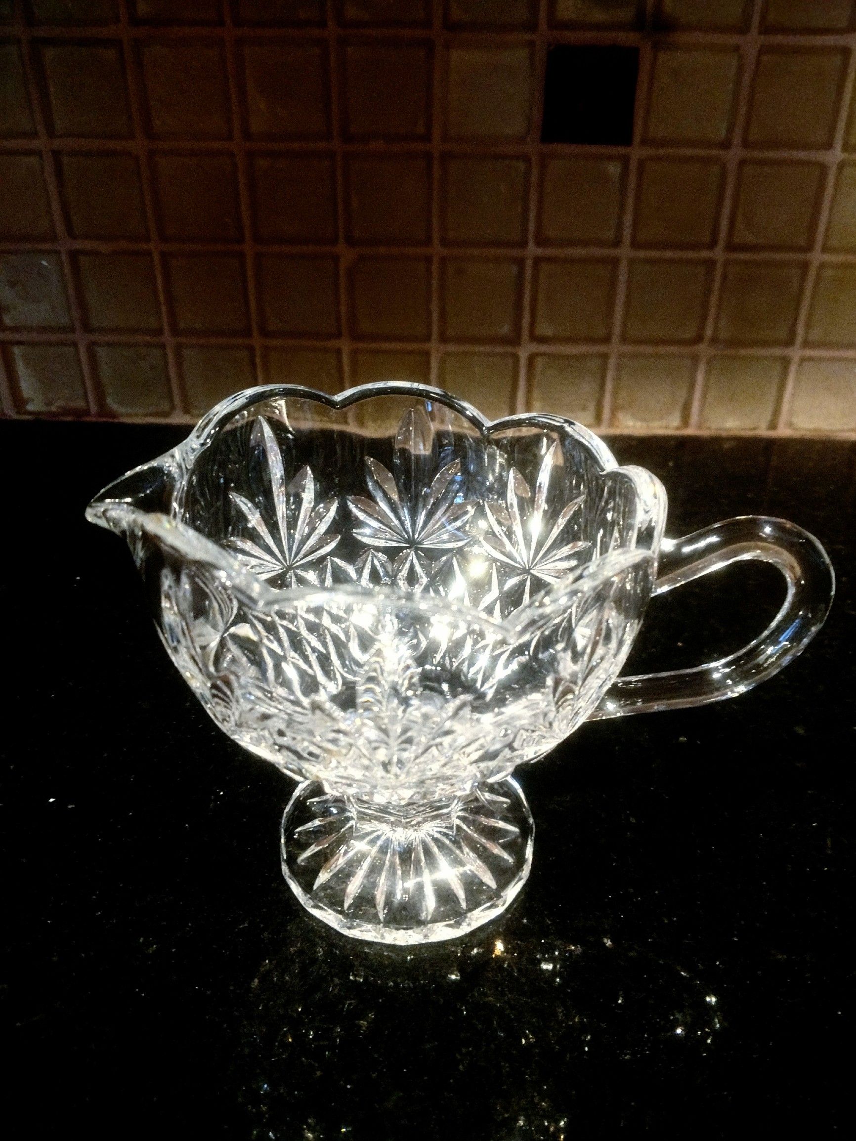 Vintage Crystal Gravy Boat