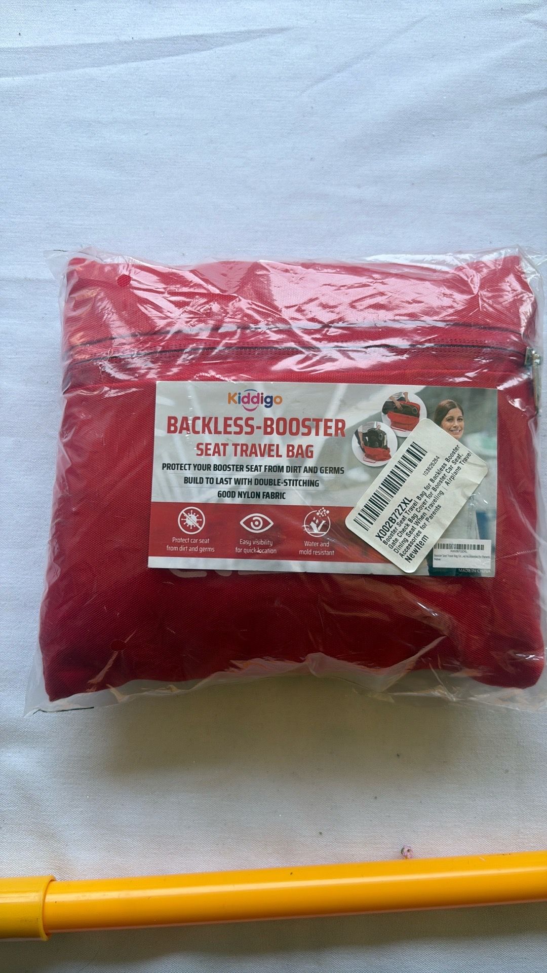 Backless booster seat travel bag