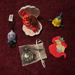 Little mermaid merch Porcelain Sebastian Figure with Little Mermaid Goodies