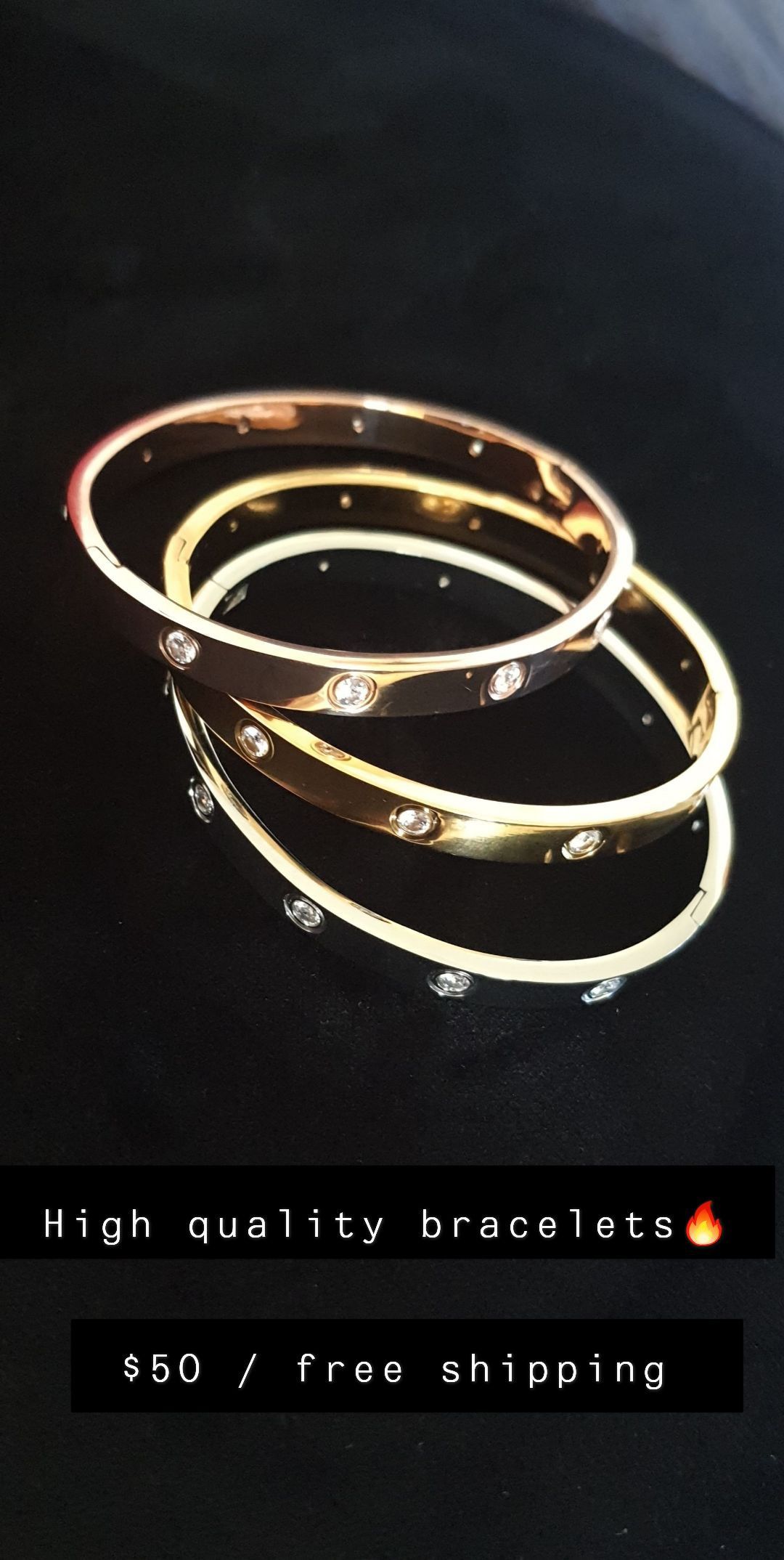 Stainless steel bracelets for women set of 3