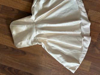 Ivory Satin Strapless Mini Dress