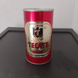 Vintage Tecate Cerveza Can w/Curiosity Upside down Print