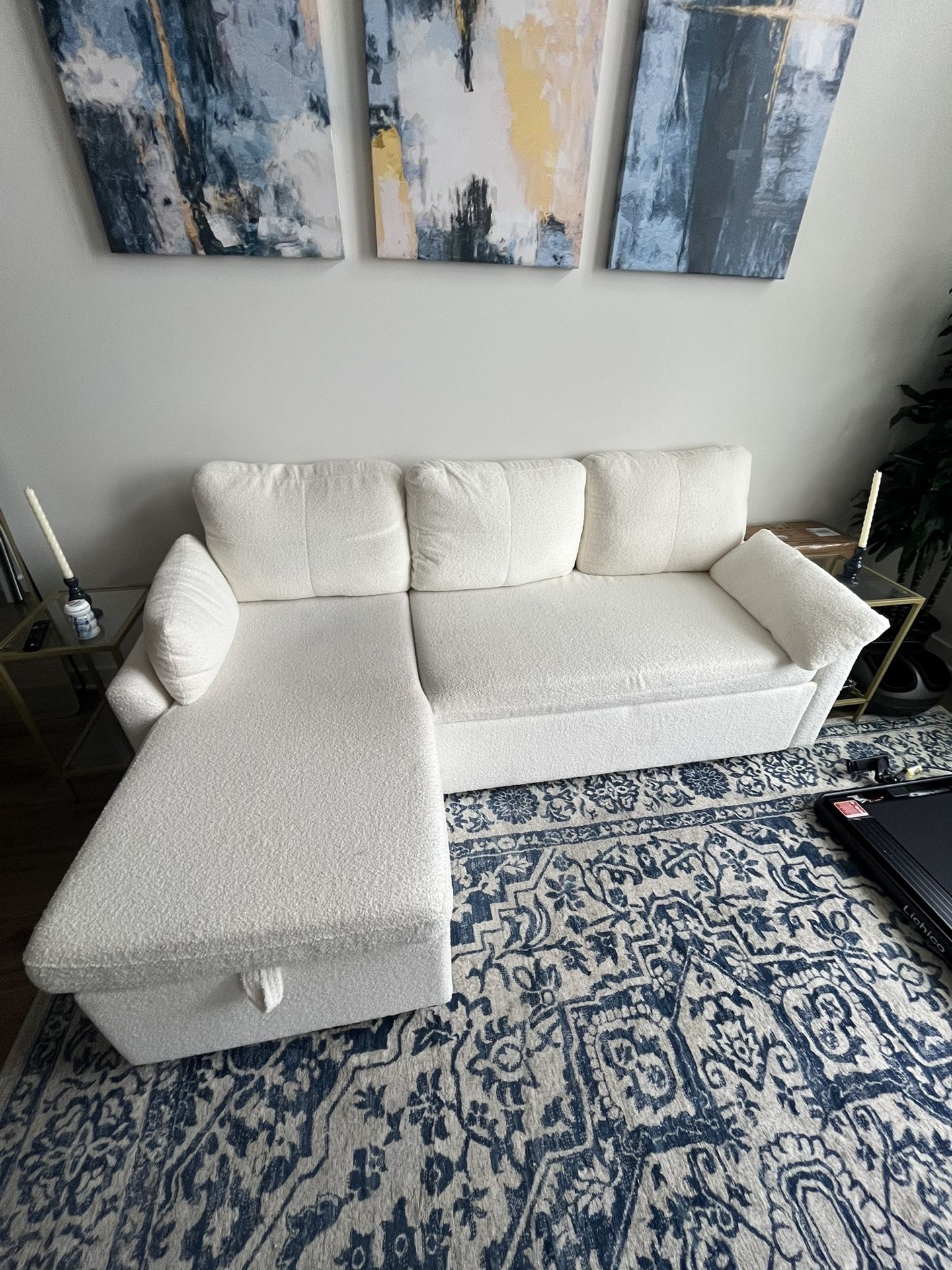 White pullout couch