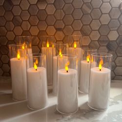 9 Flameless Candles White