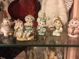 Vintage dreamsicle nativity scene Christmas ornaments