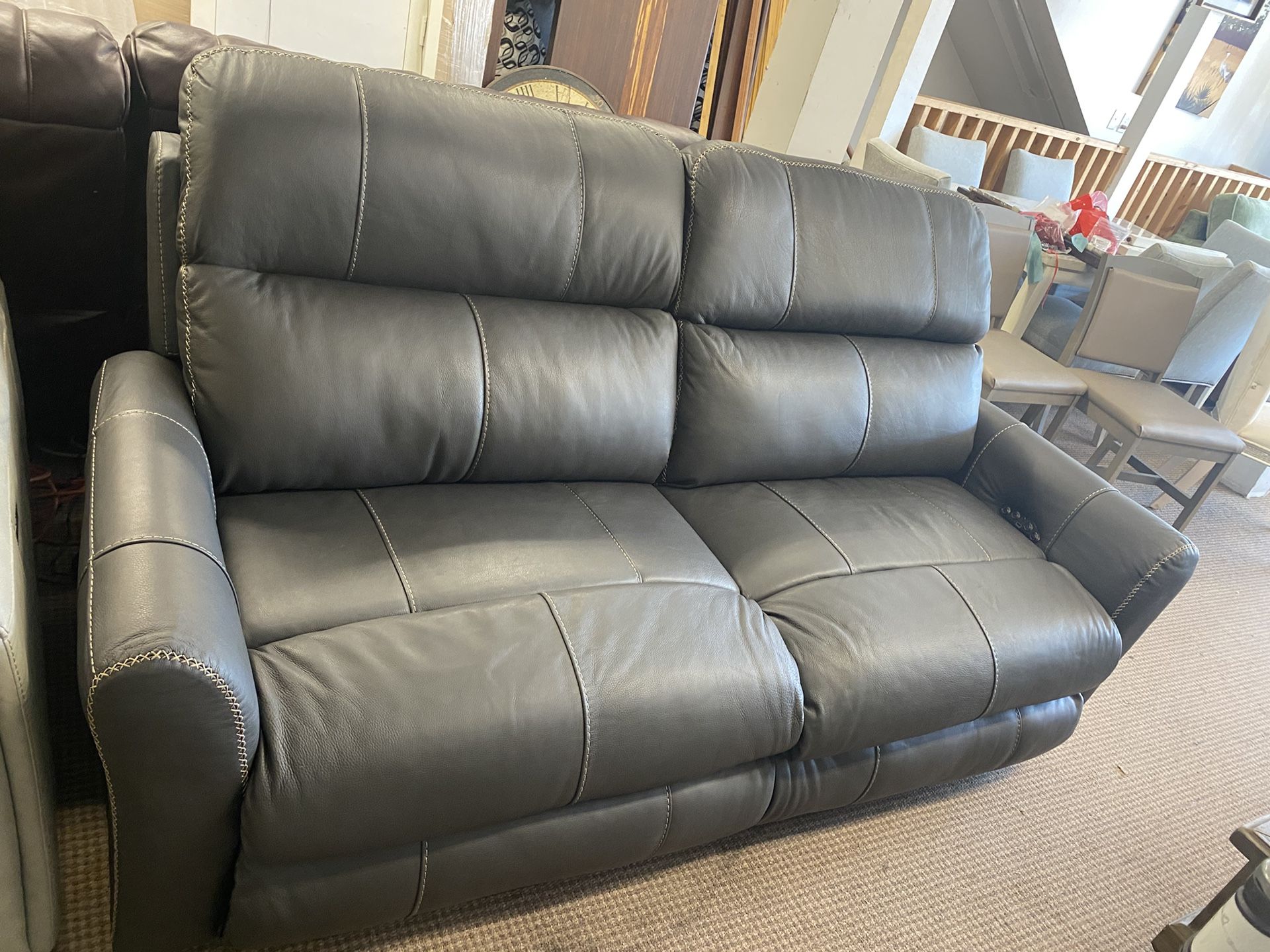 LEATHER POWER RECLINING SOFA