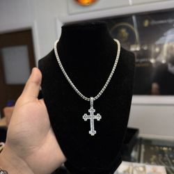 Silver 925 Ice Chain De Plata + Pendant