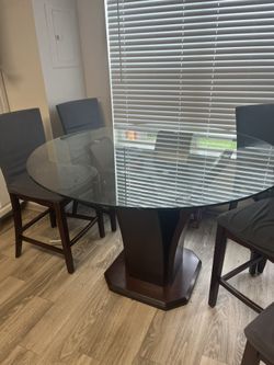 High Top Glass Top Table And Chairs