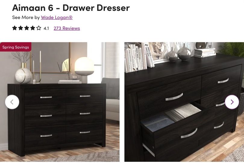 NEW 6 Drawer Dresser