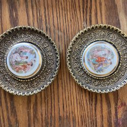 Vintage Sungott Art Studios Porcelain Wall Plaques – Pair