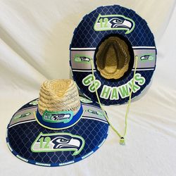 Seattle Seahawks Straw Hat just in time for the summer heat great Gift 🎁 order now (I also have other Teams) 