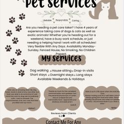 Pet Services ! Dog sitter, Doggy care 
