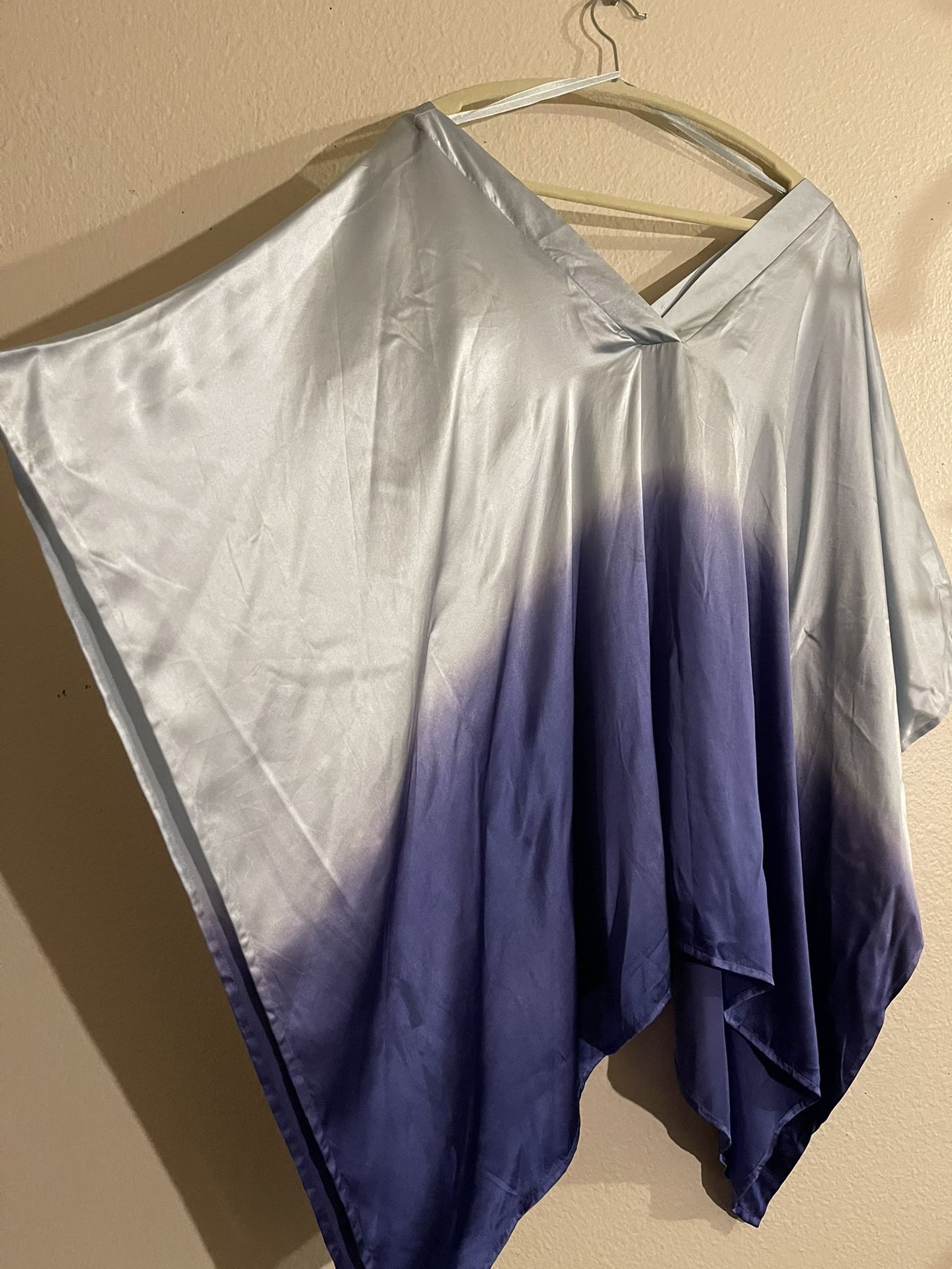 Brand New 100% Silk Poncho Layer Dress 