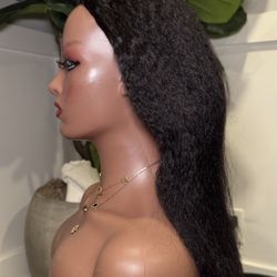 Leza Kinky Straight Half Human Hair Wig 