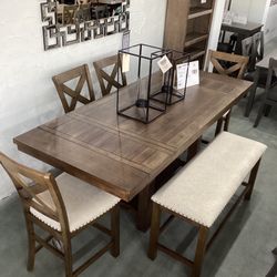 Moriville 6pc Rectangular Counter Table Set