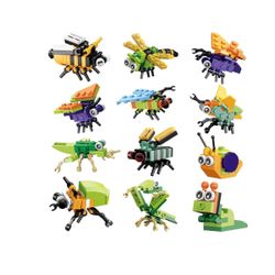 12 Pack Animal Building Blocks - Educational Party Favors for Kids Ages 6-12, Mini STEM Building Sets for Birthday Gifts, Classroom Rewards, Goodie Ba