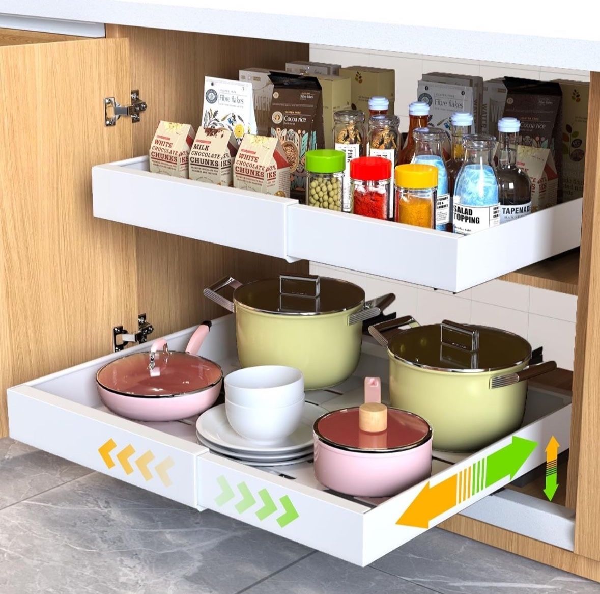 2 Pack Pull Out Cabinet Organizer