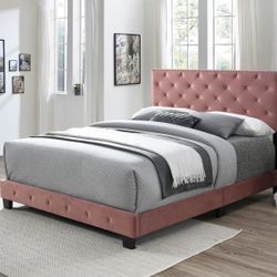 Brand New Tufted Platform Bed With Plush Mattress (Free Delivery)