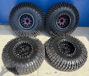 Kmc 235 Beadlock Grenade Satin Black 15x10 With Maaxis Roxilla 35x10-15 Tires For Can Am 4x137🔥🔥🔥
