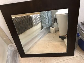 NEXXT Modern/Contemporary High End Floating Espresso 3D Square WAll Mirror 24”X 24”