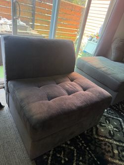 Gray Armless Accent Chair