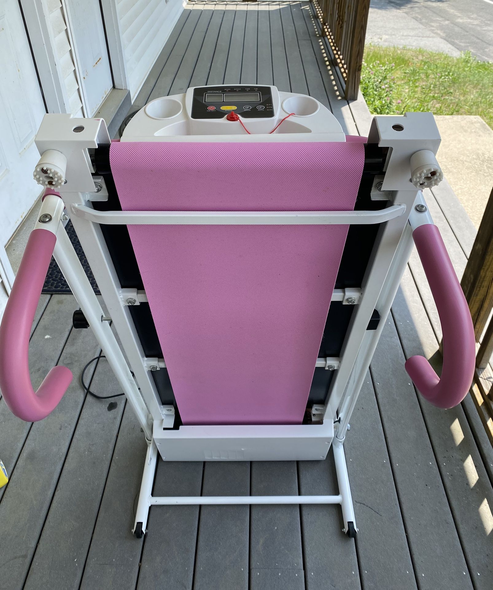 500w Foldable Electric Treadmill with Wheels, Safety Clip, and Screen
