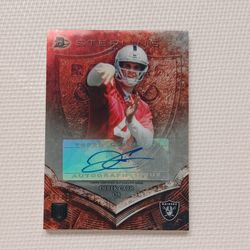 2014 BOWMAN STERLING BRONZE DEREK CARR ROOKIE AUTOGRAPHED CARD 57 OF 99