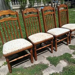 Oak Dining Chairs Set - Solid wood!

