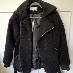 Black Fuzzy Moto-Jacket