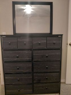 Black bedroom Dresser and Mirror
