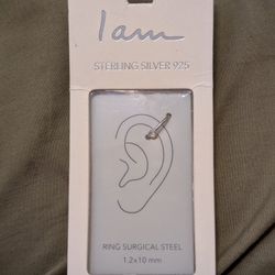 "I Am" Sterling Silver 925 Ring Surgical Steel (1.2 x 10mm)