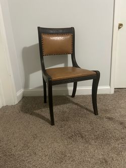 Accent Dining / Desk Chair – Faux Leather Upholstered