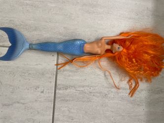 Mermaid Doll with Orange Hair Blue Tail