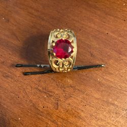Red Garnet 14k Gold Ring