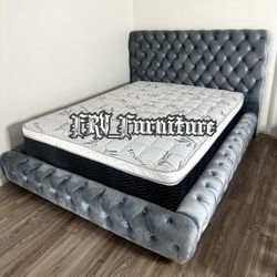 New Queen Bed Frame With Mattress 