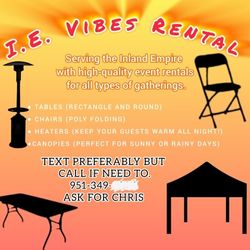 Tables, Chairs, Heaters, Canopies