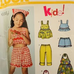 Girls New Look 6260 Pattern Dress Short Pant Set Sizes 3-8 New Uncut