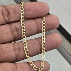 10kt Real Gold Cuban Curb Bracelet 3.5 MM 7.5 Inchss