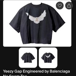 Yeezy Gap Engineered by Balenciaga Dove Black 3/4 Sleeve Size M Oversized 