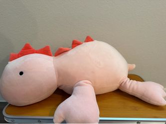 Pillowfort Weighted Pink Dinosaur Plush Throw Pillow 24” Soft Cozy Kids Decor