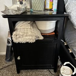 Two Black Matching Night Stands