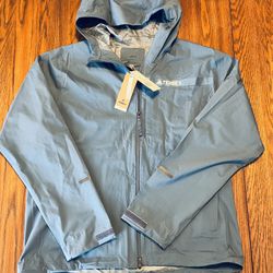 Adidas TERREX MULTI RAIN.RDY 2.5-LAYER RAIN JACKET Wonder Steel Blue - Men Size Large - MSRP $160