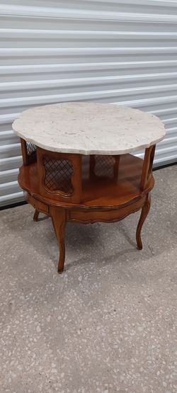 MID CENTURY CLASSY SIDE TABLE Marble top
