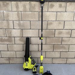 NEW RYOBI 40V Leaf Blower & String Trimmer Combo Kit w/4Ah Battery & Charger