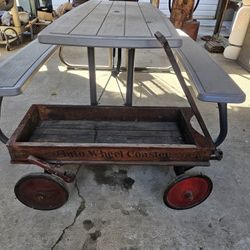 Antique  Wooden  Pull Wagon 