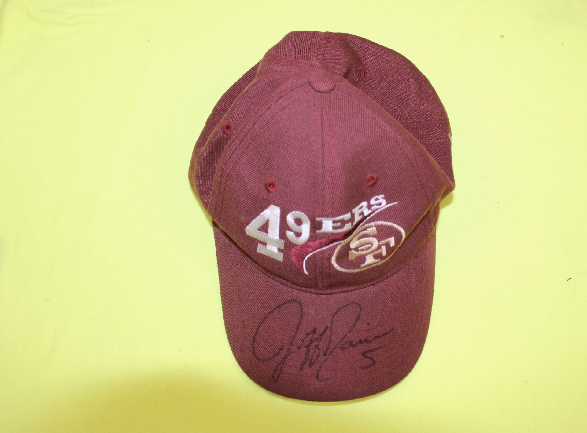 Vintage San Francisco 49ers Hat Cap Signed Autograph By Jeff Garcia