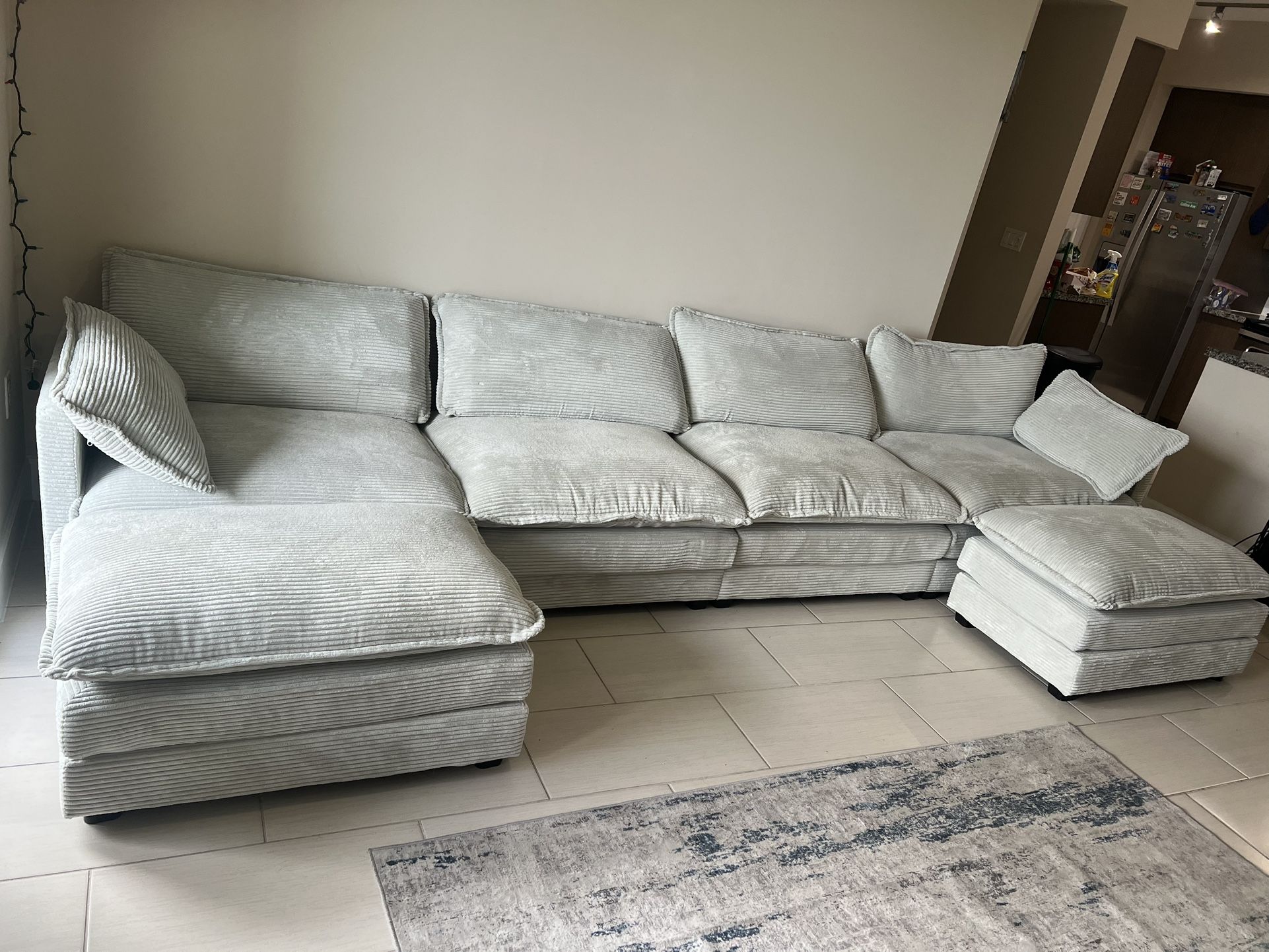 Redenius 6 Piece Corduroy U Shaped Sectional